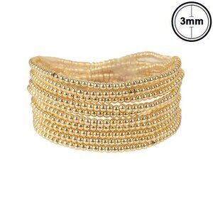 Metallic Crimp Bead Bracelet Set